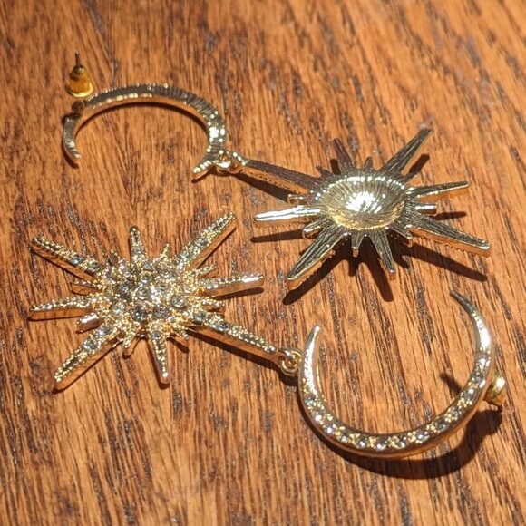 Crystal Sun & Moon Earrings - Picture 3 of 3